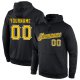 Men's Custom Stitched Black Gold-White Sports Pullover Sweatshirt Hoodie