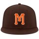 Custom Brown Orange-White Stitched Adjustable Snapback Hat